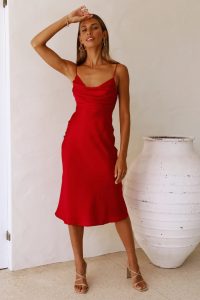1-newest sidi midi dress red